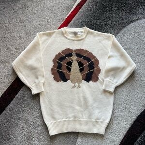 Oui Designer Collection Peacock Ivory Sweater